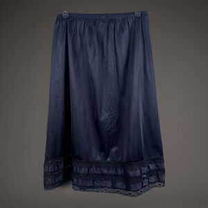 Vintage Half Slip Skirt Plus Size 4X 24/26 Waist 44/46 Black Nylon Perfectform